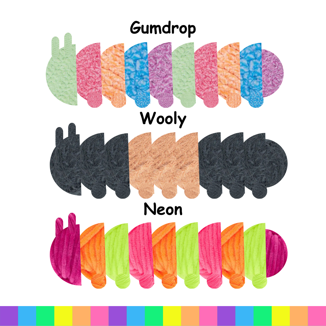 Crochet Caterpillar Plushie Colors